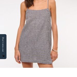 Abercrombie & Fitch Black Gingham Dress M PETITE